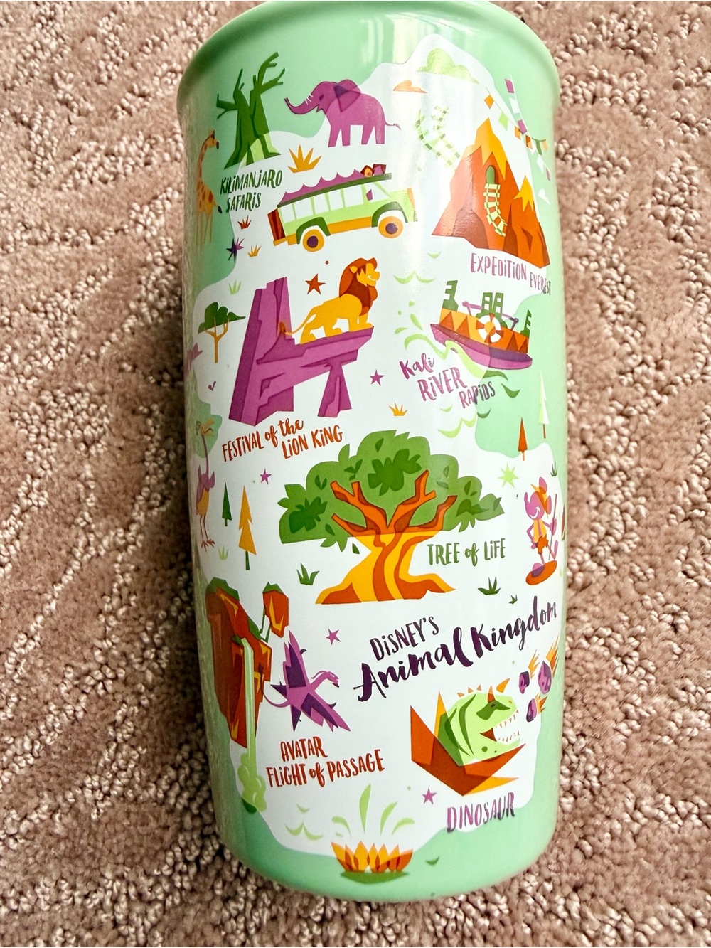 RARE 2020 Starbucks Disney Animal Kingdom WDW Graphic Map Ceramic Tumbler